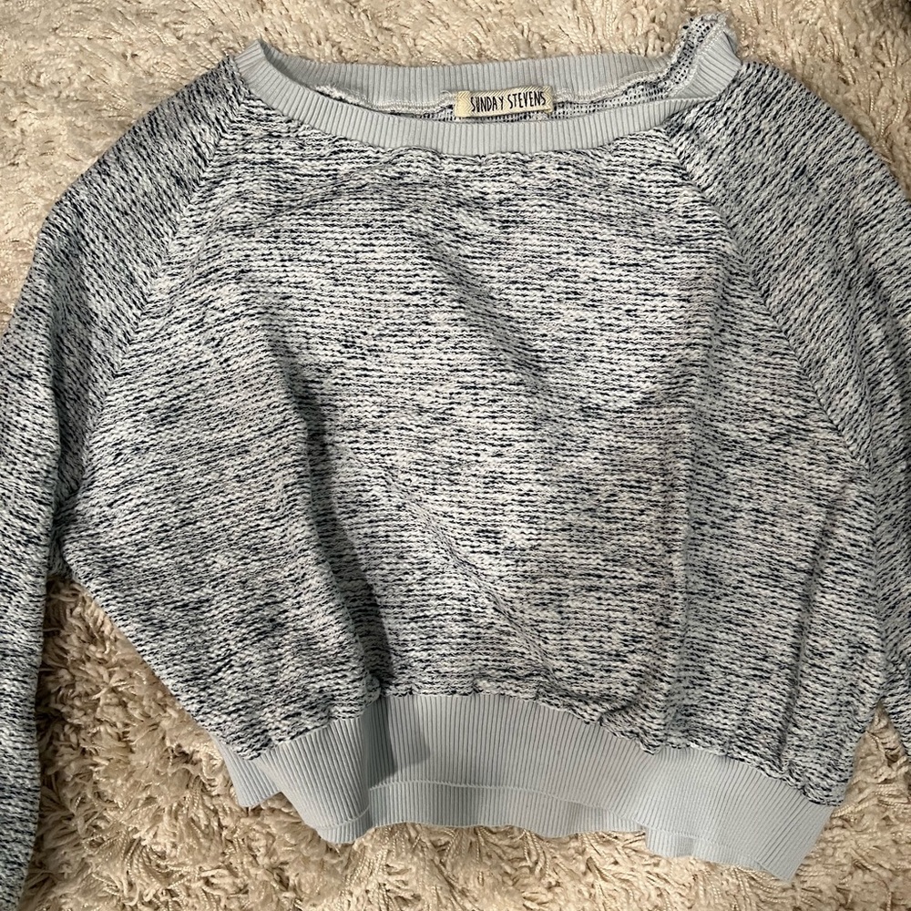 Sunday stevens blue speckled sweater